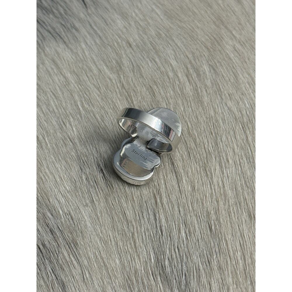 Sterling Silver Blue Hubei Turquoise Double Stone Adjustable Ring Sawtooth 925 - Picture 14 of 14